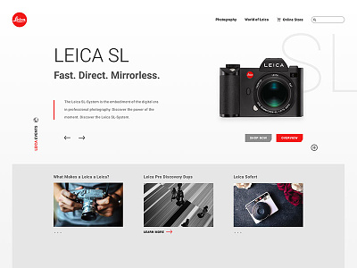Daily UI 003 | Landing Page | Leica camera dailyui ecommerce landing page slr