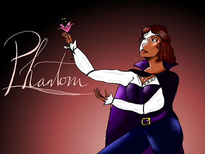 Gender-bent Phantom character design digital illustration