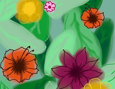floral pattern design digital illustration