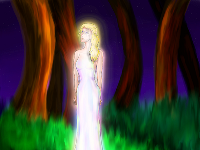 Ethereal Woman in the Woods