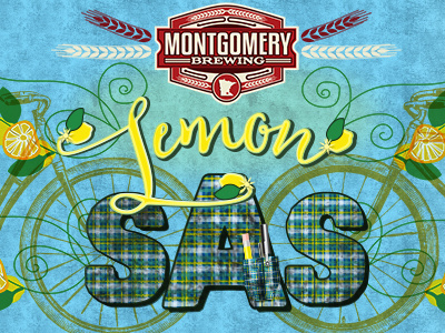 Lemon SAS Beer Logo & Label: —PB&J beer brand design craftbeerlogo hand lettering handdrawngraphics illustration logo montgomerybrewing packaging timtheproducer.com