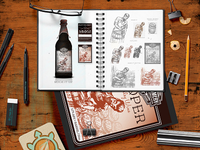 Cooper Barley Wine | Montgomery Brewing MINN —PB&J adobe illustrator adobe photoshop craft beer drawing lettering tim tourtillotte