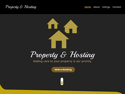 Property and Hosting website Homepage