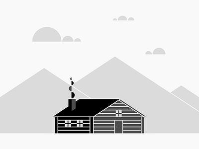 Colorado Trip cabin colorado geometric house illustration logcabin minimal mountains roadtrip smoke