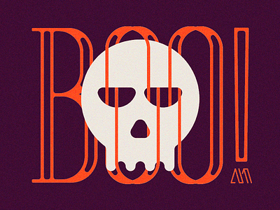 Booo! boo flatdesign halloween icon illustration scary skull type typography vector