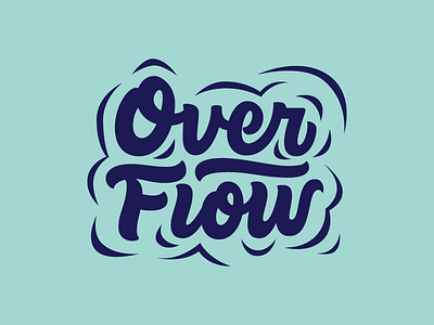 Overflow camp lettering logo logotype outdoors overflow splash summer water