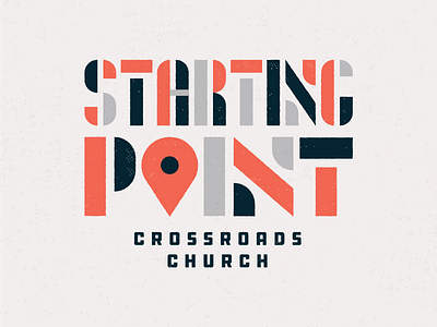 Starting Point brand branding church geometric logo logotype map pin point start type