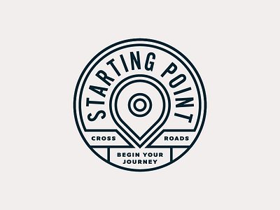 Starting Point badge brand branding church geometric logo logotype map pin point start type