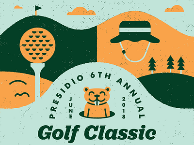 Golf Classic animal caddyshack classic fore golf gopher hat illustration lockup logo tee tournament