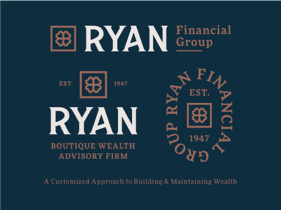 RFG brand branding clover custom financial group irish lettering logo mark type