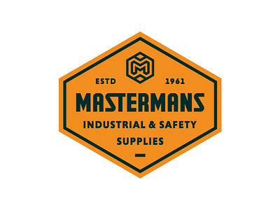 Mastermans badge brand branding heritage industrial lockup logo mark supply tools type