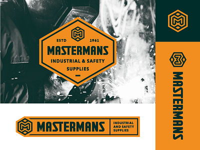 Mastermans badge brand branding heritage industrial lockup logo mark supply tools type