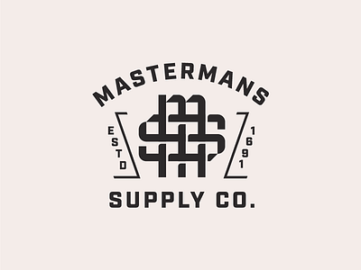 Mastermans badge brand branding heritage industrial lockup logo mark supply tools type