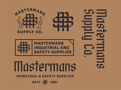 Mastermans badge brand branding heritage industrial lockup logo mark supply tools type