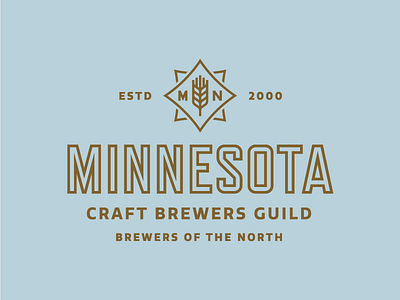 MN Craft Brewers Guild beer brand brewery brewing craft guild identity lockup logo mark mn wheat