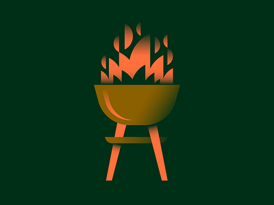 Work Hard Grill Hard bbq burger fire flame geometic gradient grill holiday illustration labor day vector art weekend