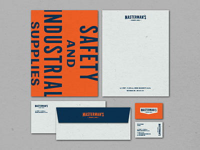 Masterman's Collateral badge brand branding business card envelope identity industrial letterhead lockup logo logotype type