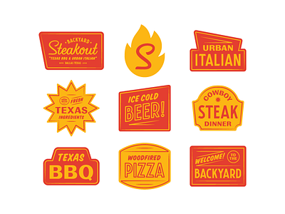 Backyard Steakout 1.2 americana badge bbq branding italian lockup logo logotype mark restaraunt texas type