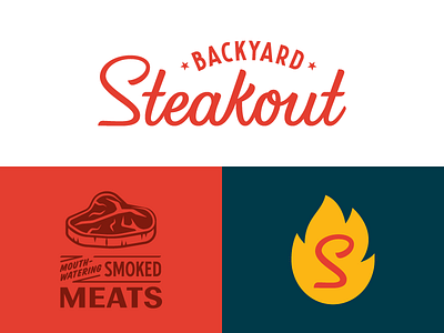 Backyard Steakout 1.7 bbq branding fire illustration lettering lockup logo logotype mark meat script type