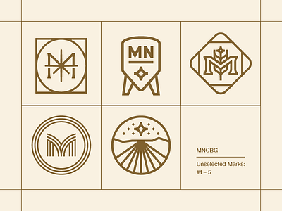 Unselected Marks: #1–5 brand branding brew brewery icon logo logomark m mark mn rejects symbol
