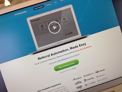 Ambassador Homepage buttons homepage landing page plans pricing ui web