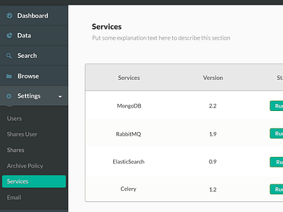 Sidebar menu for dashboard clean dashboard expanded flat list menu selected table ui web