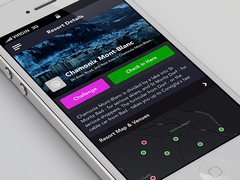 Resort details retina app iphone app iphone ios iphone 5 minimal flat map