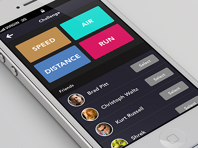 Challenge buttons flat friends iphone list minimal