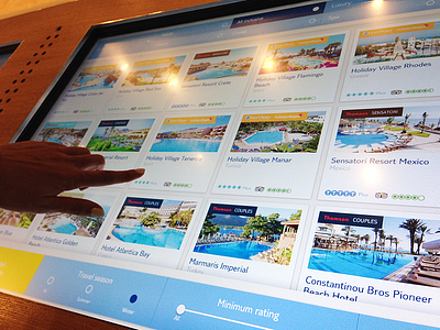 Interactive touchscreen installation for travel agent