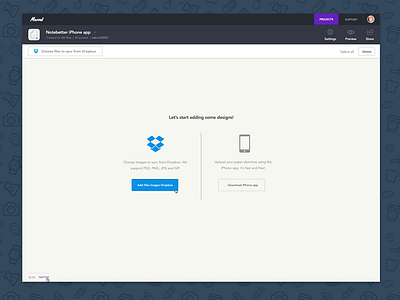 Marvel sneak preview #3 - Project Empty State admin buttons empty menu nav project ui web