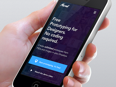 Marvel prototyping responsive mobile site buttons dropbox homepage landing mobile web sign up