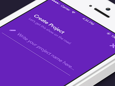 Create Project screen create form iphone iphone app modal
