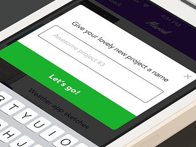 Create Project Modal create form iphone iphone app modal validation