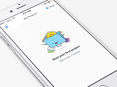 Empty state for iPhone 6 app empty state illustration ios8 iphone 6 projects ui