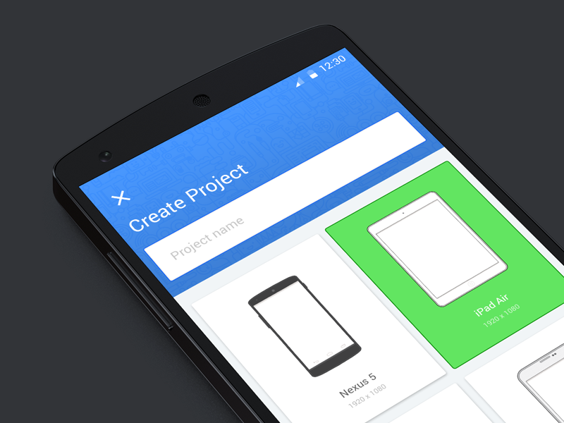 Material design create project by Murat Mutlu on Dribbble