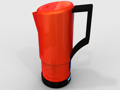 Twettle - The Tweeting Kettle 3d concept twitter