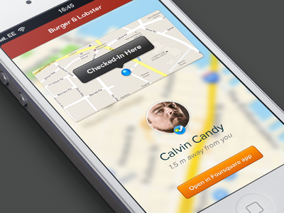 Location-based iPhone app check in foursquare ios iphone iphone 5 iphone app map profile retina