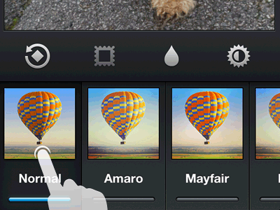 GIF - Instagram Improvement, drag & drop filter reordering drag and drop filters gif instagram interaction iphone iphone 5