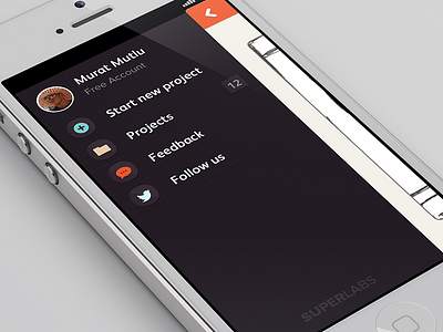 Marvel App Sidebar ios iphone 5 iphone app menu profile retina sidebar sidebar menu