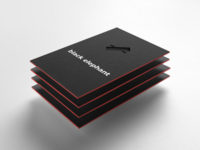 Black Elephant | Business Card architecture behance black black and red brand identity brand identity design branding business card design interior design red studio