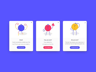 Useberry | Confirmation Modals card design cards cards design cards ui character character design illustration illustration art illustrator modals popup popups ui uidesign uiux user interface warning