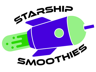 Starship Smoothie graphic design logo