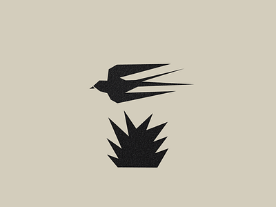 Bird & Plant animals badge bird black brand branding design forest handmade icon illustration logo logotype mark minimal plant woods