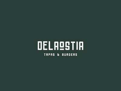 Logo for DelaOstia restaurant badge bar brand branding design icon logo logotype mark menu restaurant vector