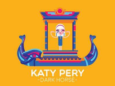 Katy Perry charactor color horse illustrator vector