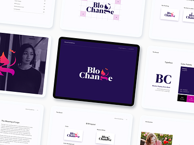 BlogChange – Brand Identity Design Guidelines app brand branding color design dwarves illustration typography ui website