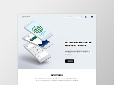 003 - Landing Page: Stash, A Personal Finance Mobile App