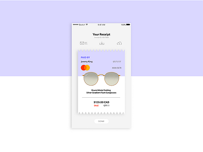 017 - Receipt on App 017 app daily ui design illustration purchase ray ban receipt shopping uiux