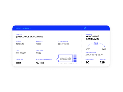 024 - Boarding Pass 024 boarding pass daily ui design flight illustration jean claude van damme minimal travel uiux