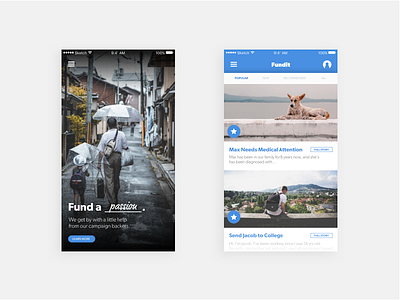 032 - Crowdfunding 032 app crowdfunding dailyui design illustrator passion project project sketch
